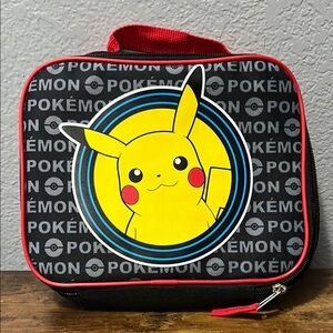 Pokemon Pikachu Insulated Lunch Bag - Black, Red, Yellow. NWOT